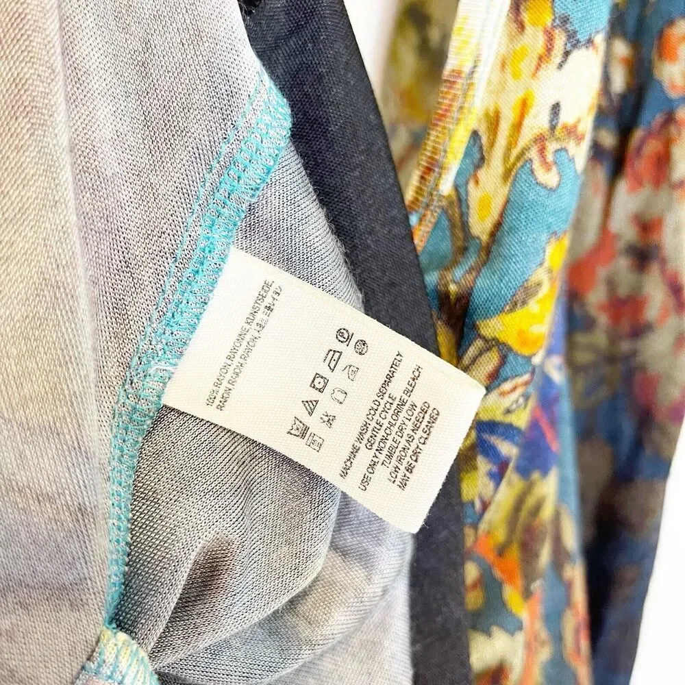 Free People XS Annette‎ Floral Tunic Mini Dress Boho Ombre Flowy Rayon Stretch